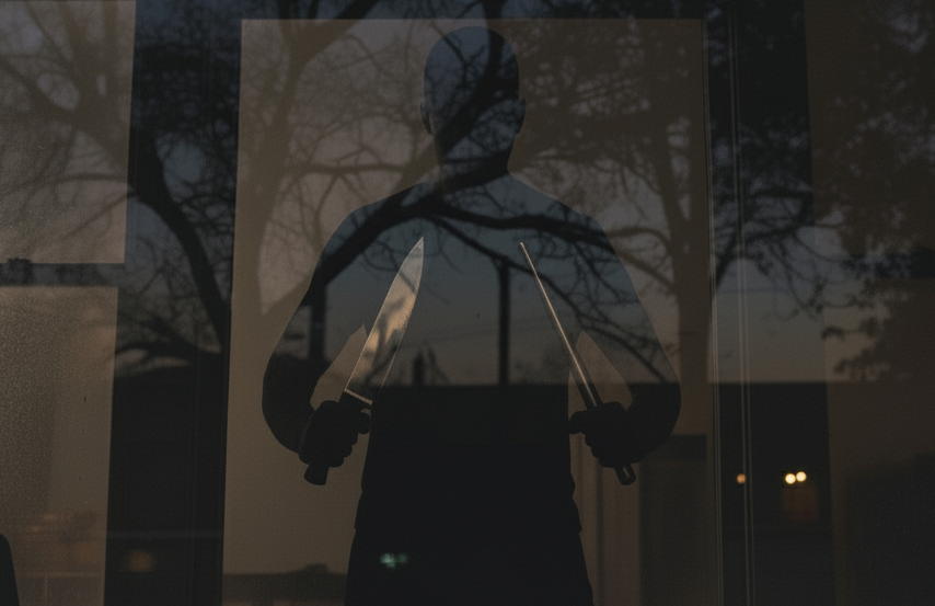 AI image symbolizing the night she faced her stalker | surviving stalking story.